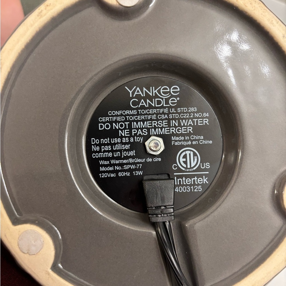 Yankee Candle • Ceramic Wax Warmer • Aztec Gray • With Timer - Picture 4 of 6